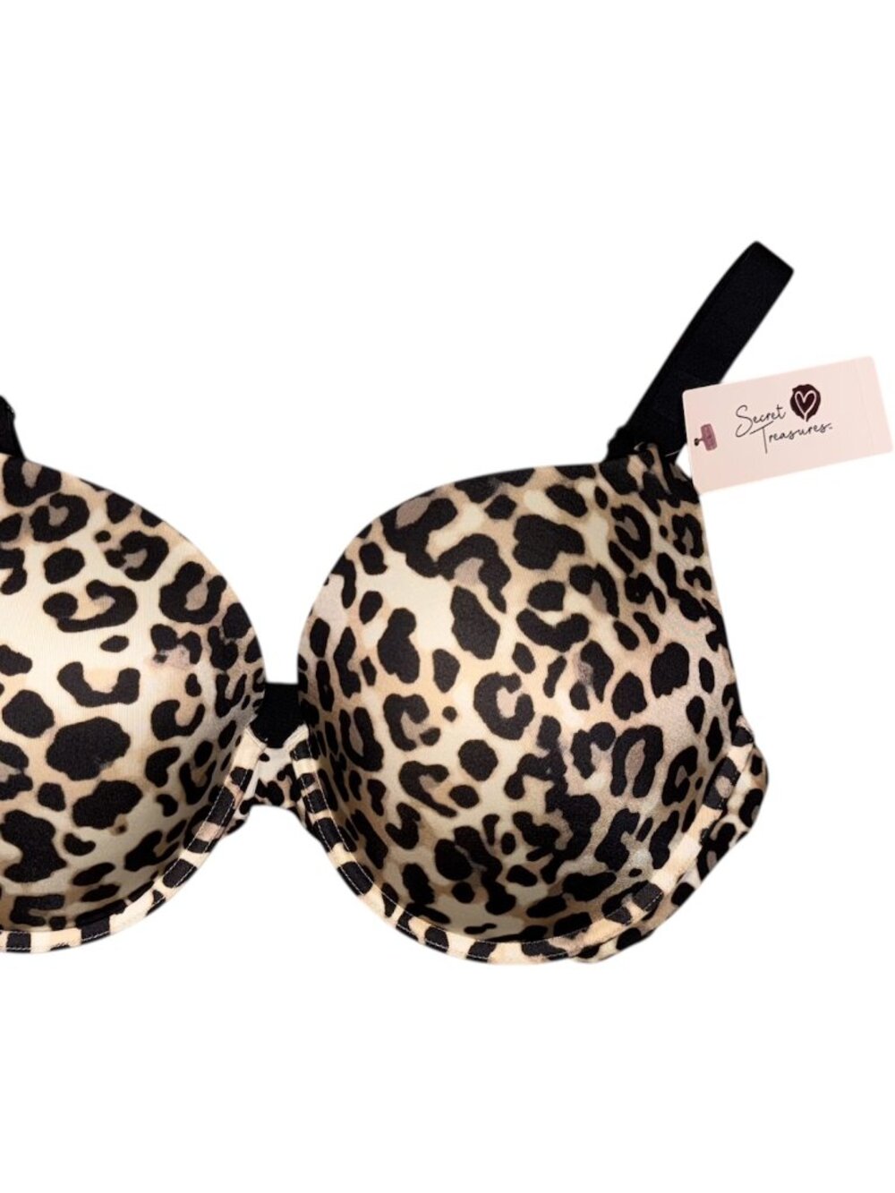 Secret Treasures Bra Womens 38DDD Lifting Plunge Full Support Cheetah Print NWT